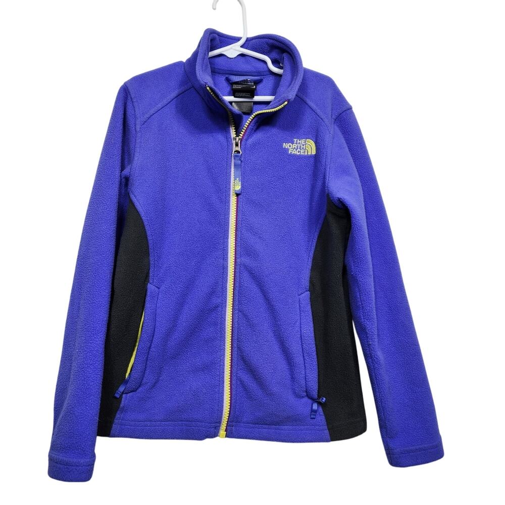 Girls The North Face Denali Purple Black Fleece Jacket Size Small